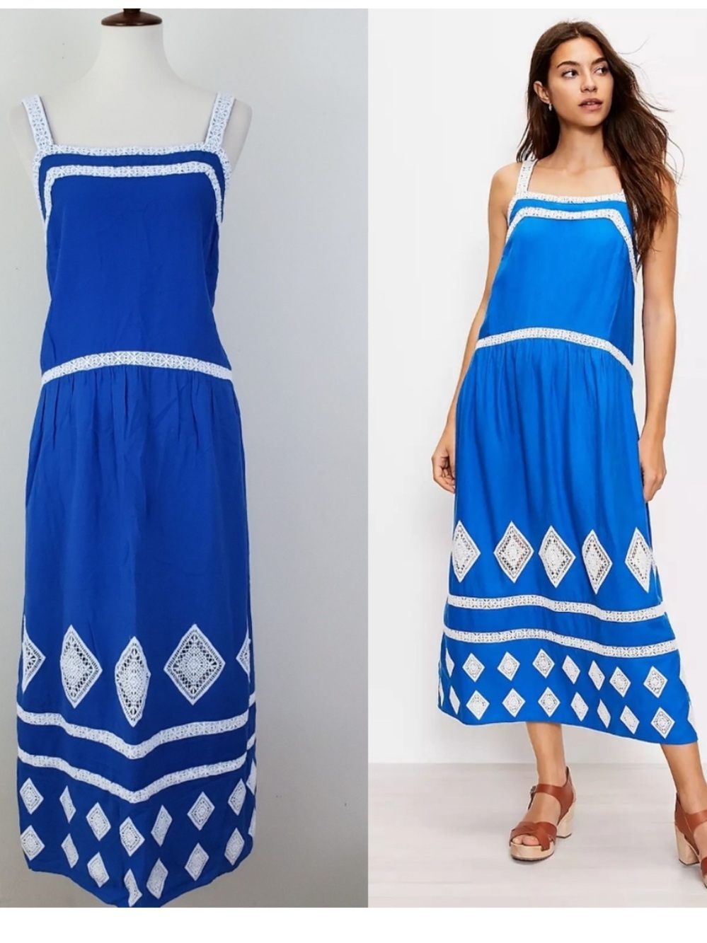 Loft blue midi dress